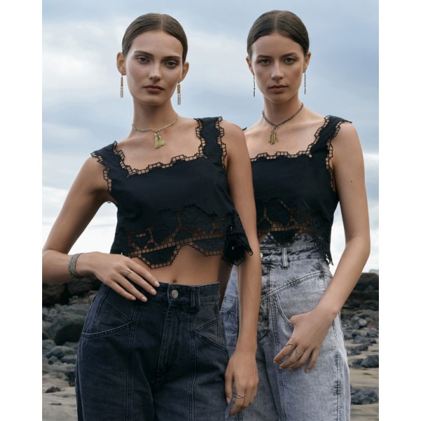 Marie Laure Chamorel ilgas sidabro kaklo papuošalas 